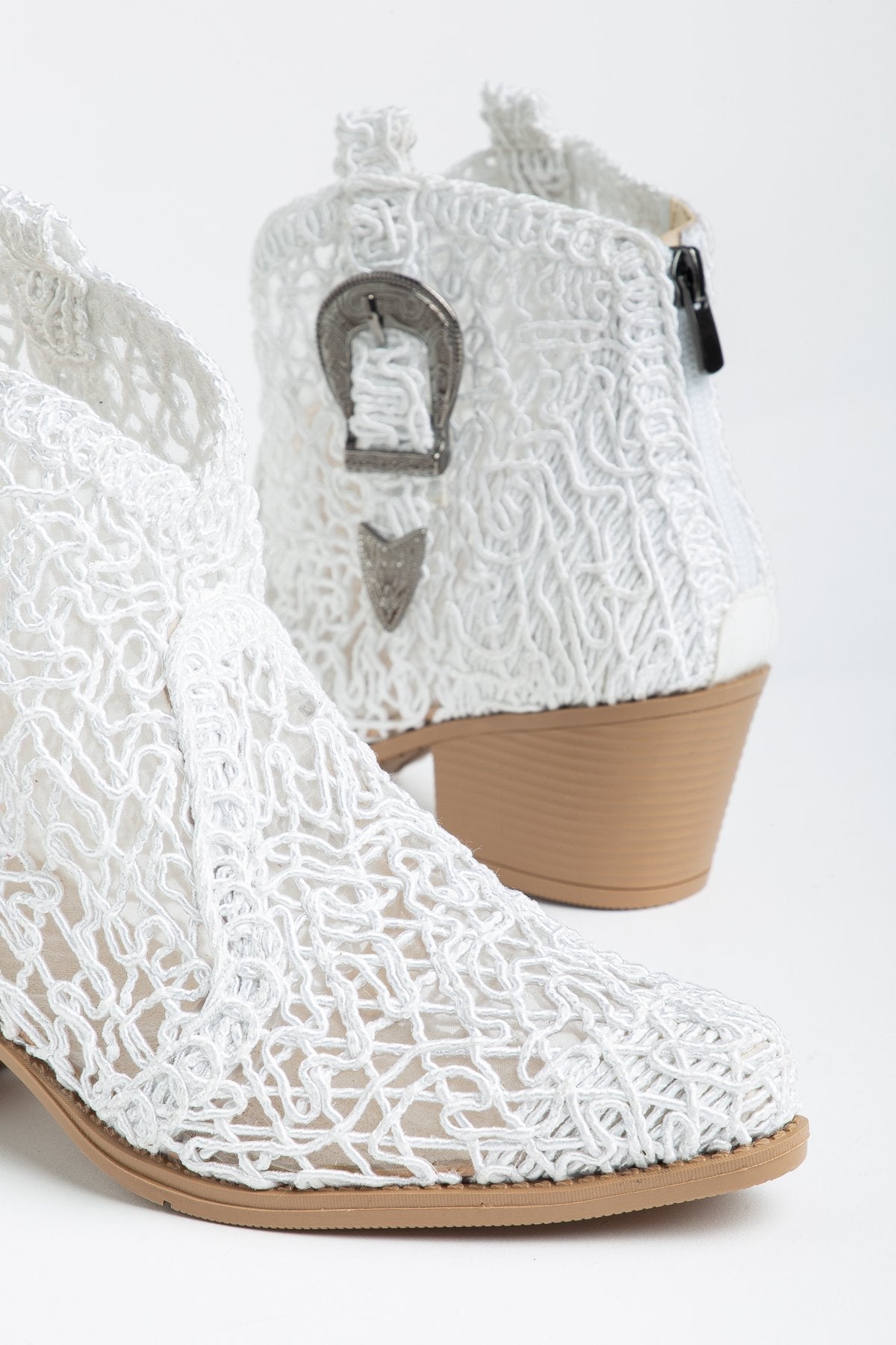 Luftige Sommer-Cowboy Boots für Damen – Häkel Ankle Boots mit Schnalle für Hochzeit, Alltag & heiße Tage - Ms Sucra