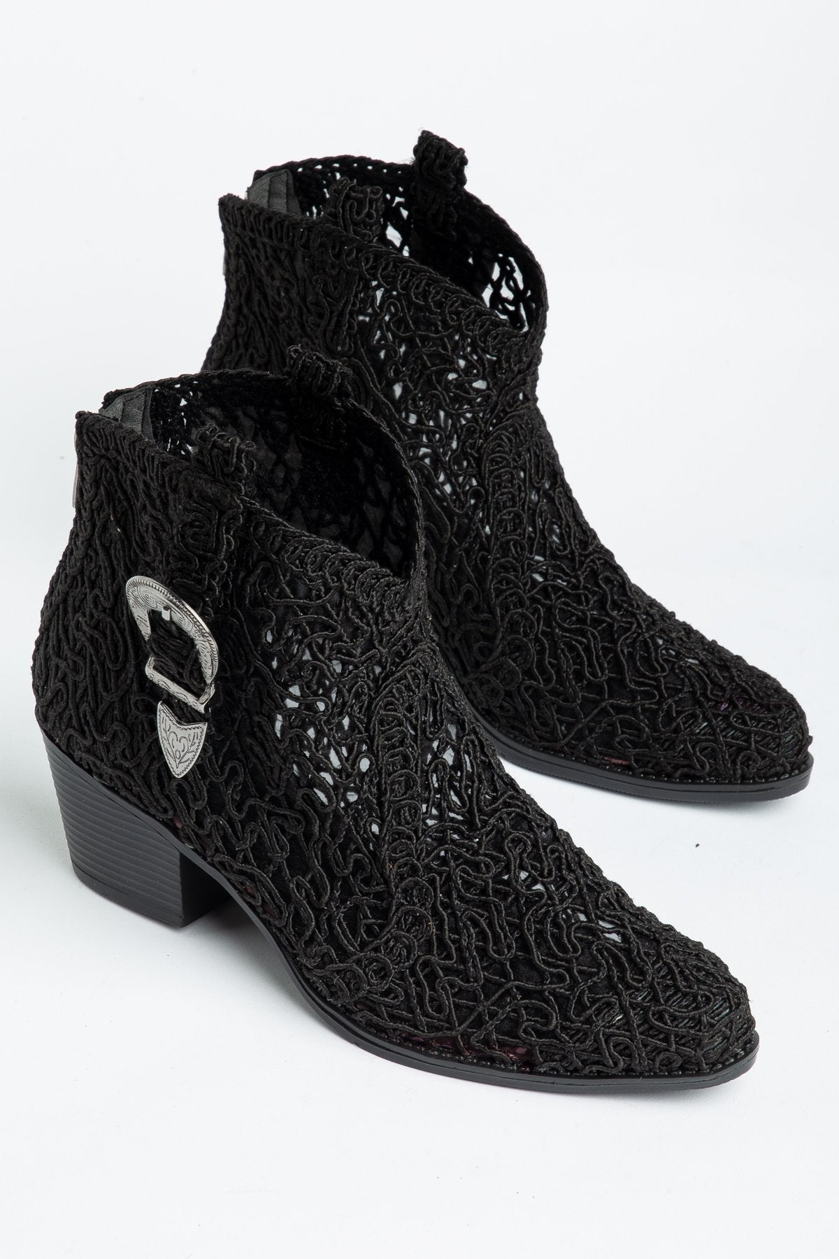 Luftige Sommer-Cowboy Boots für Damen – Häkel Ankle Boots mit Schnalle für Hochzeit, Alltag & heiße Tage - Ms Sucra