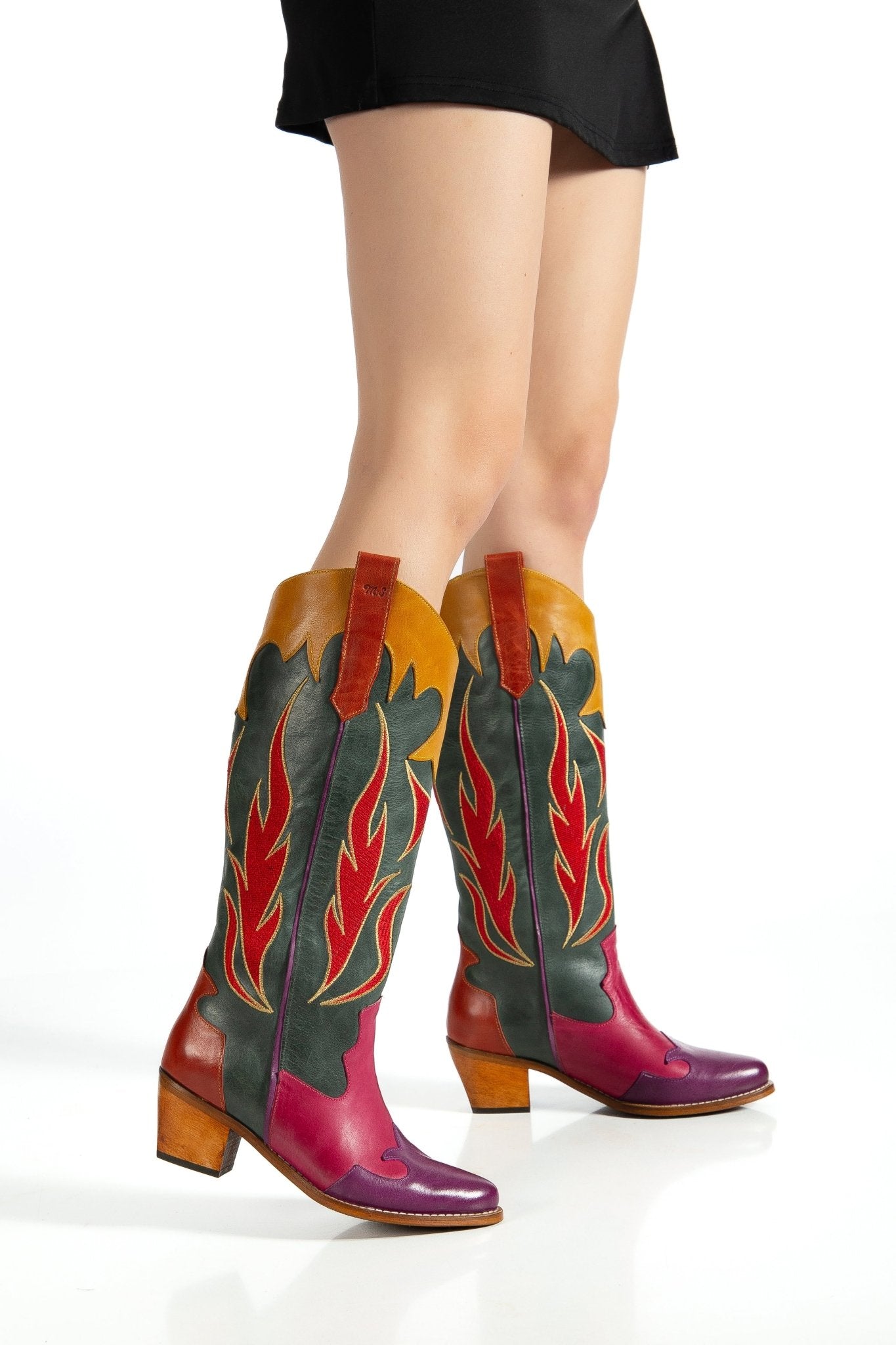 Ms Sucra Wildfire - Exklusive handgefertigte Damen Cowboystiefel aus hochwertigem Echtleder - Ms Sucra