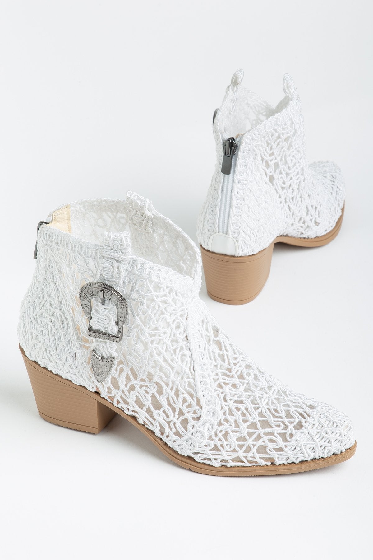 Luftige Sommer-Cowboy Boots für Damen – Häkel Ankle Boots mit Schnalle für Hochzeit, Alltag & heiße Tage - Ms Sucra