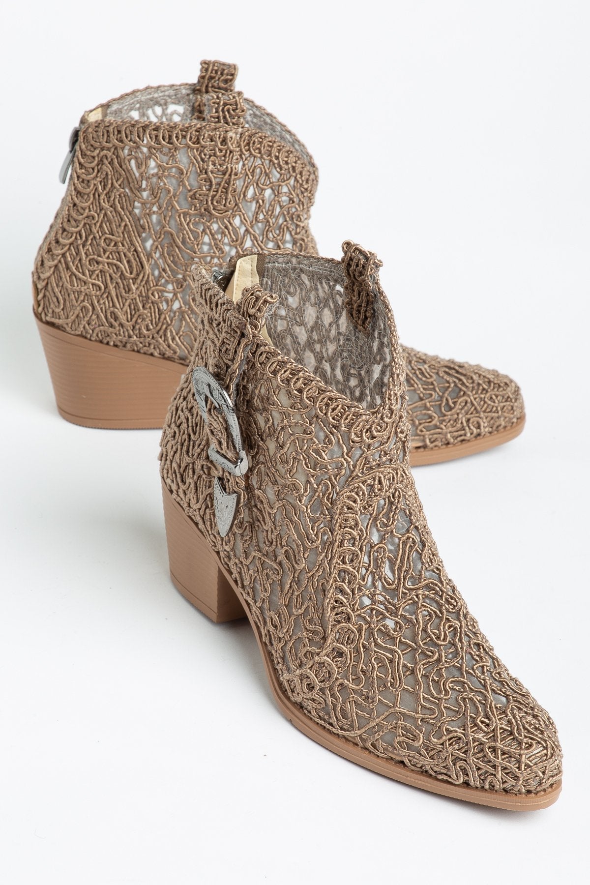 Luftige Sommer-Cowboy Boots für Damen – Häkel Ankle Boots mit Schnalle für Hochzeit, Alltag & heiße Tage - Ms Sucra