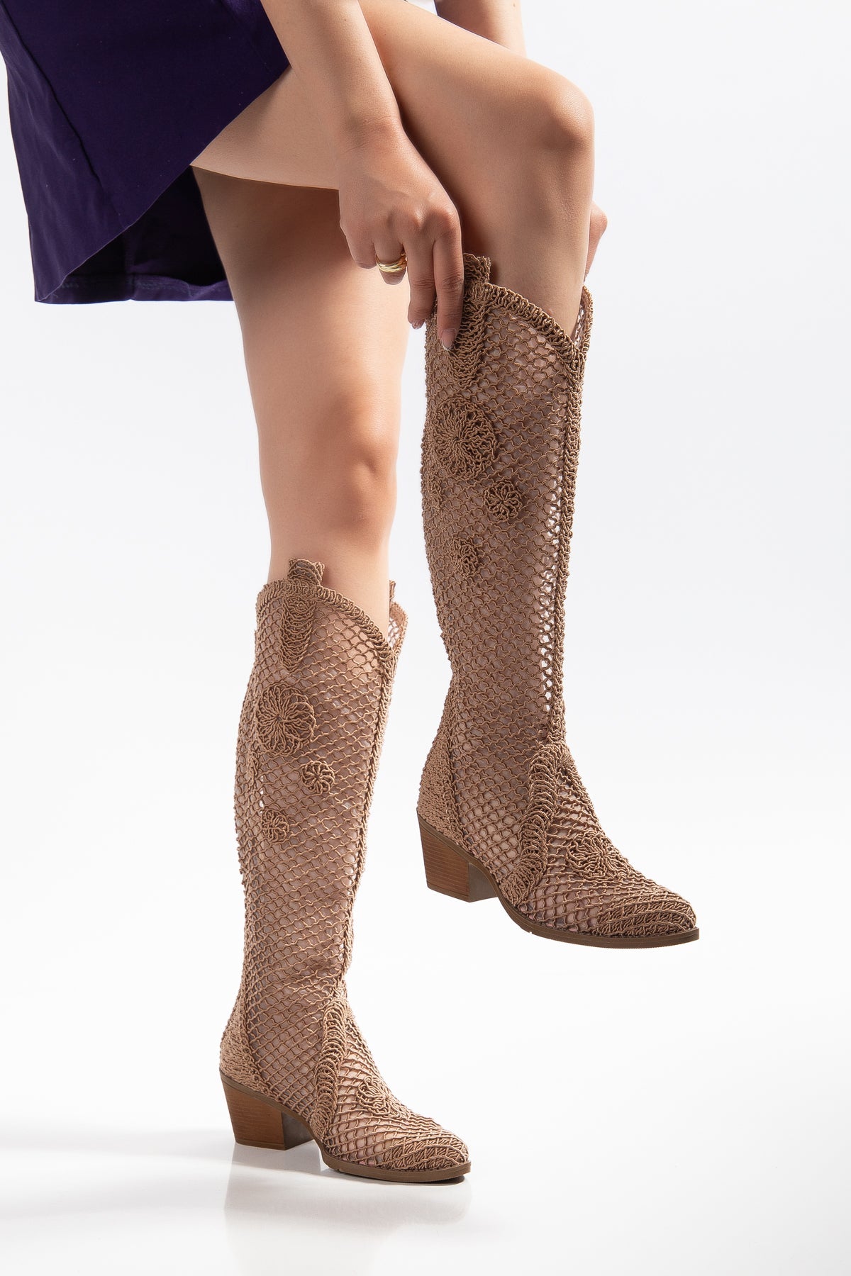 Luftige Sommer-Cowboystiefel für Damen – Häkel Western Boots für Hochzeit, Alltag & heiße Tage - Ms Sucra