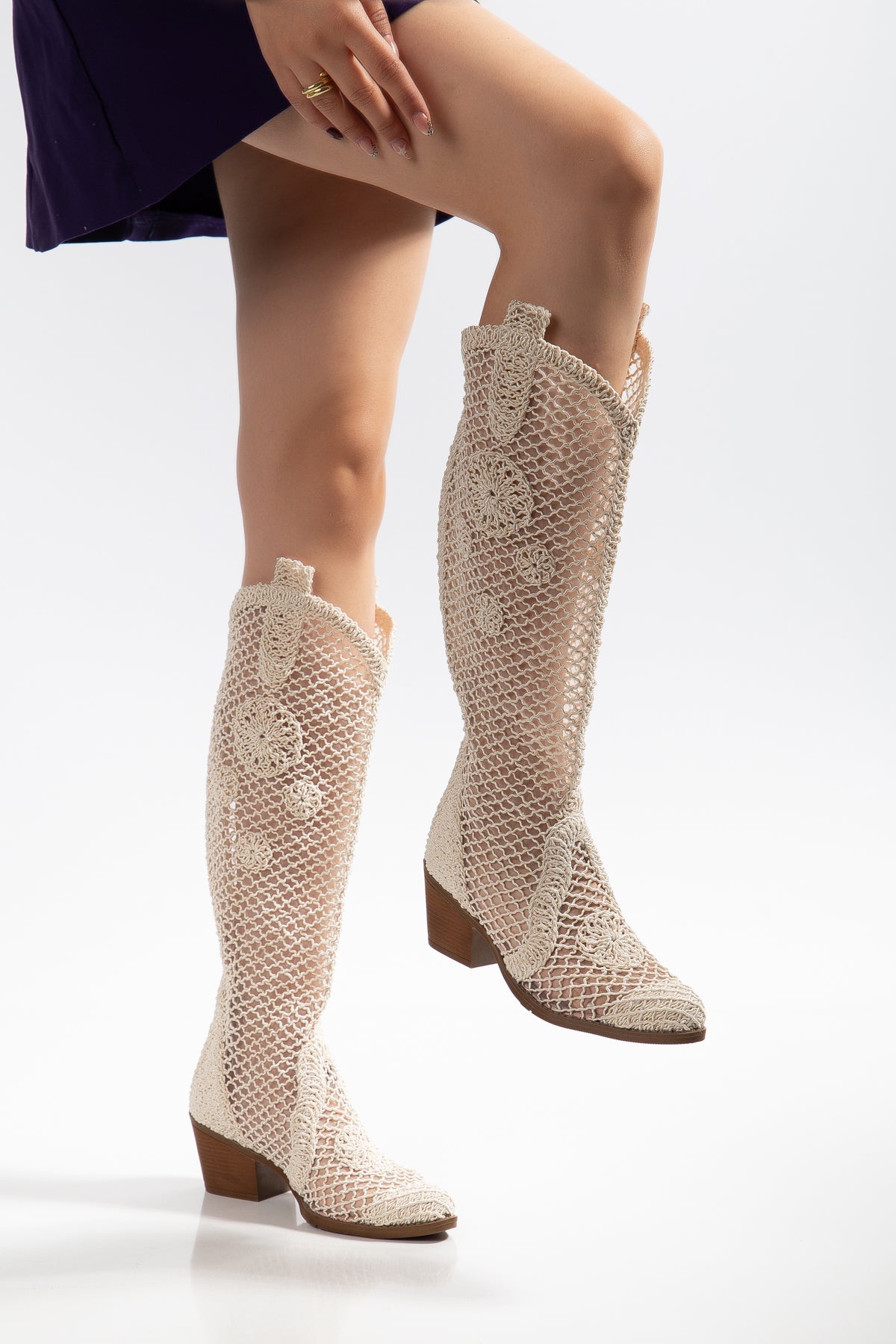 Luftige Sommer-Cowboystiefel für Damen – Häkel Western Boots für Hochzeit, Alltag & heiße Tage - Ms Sucra