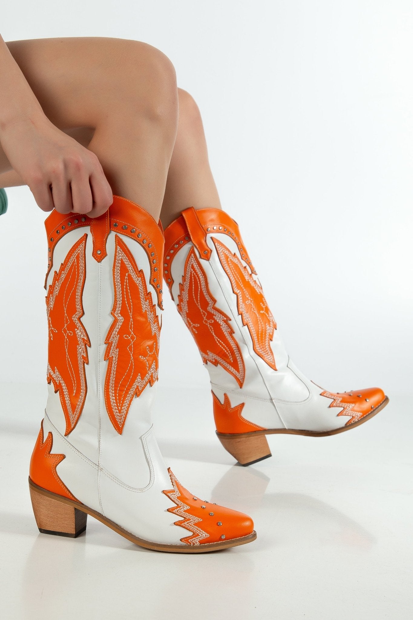 Ms Sucra Sky - Exklusive handgefertigte Damen Cowboystiefel aus hochwertigem Echtleder - Ms Sucra
