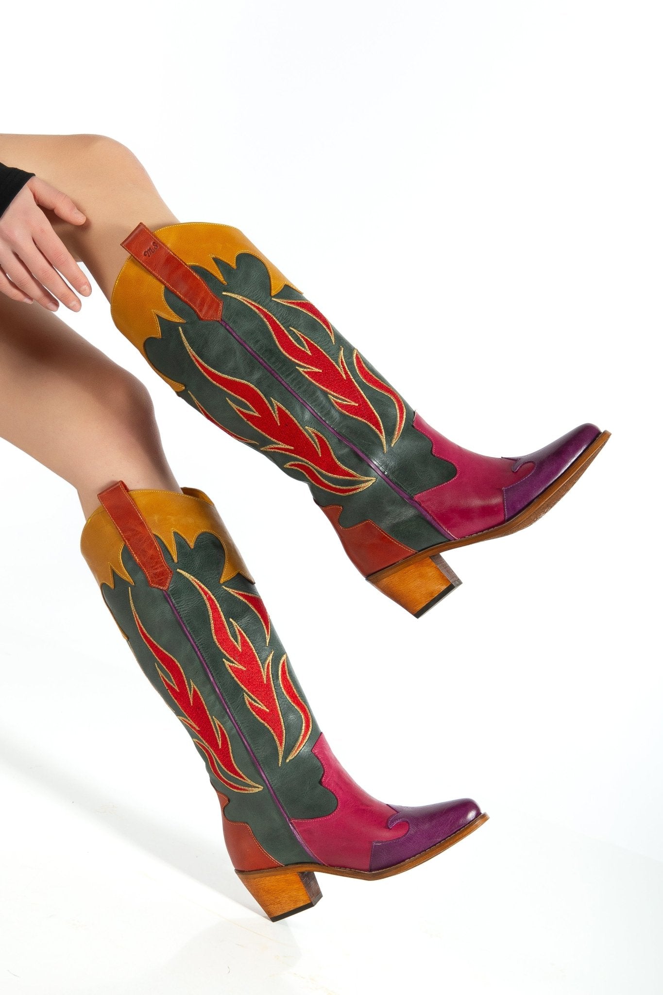 Ms Sucra Wildfire - Exklusive handgefertigte Damen Cowboystiefel aus hochwertigem Echtleder - Ms Sucra